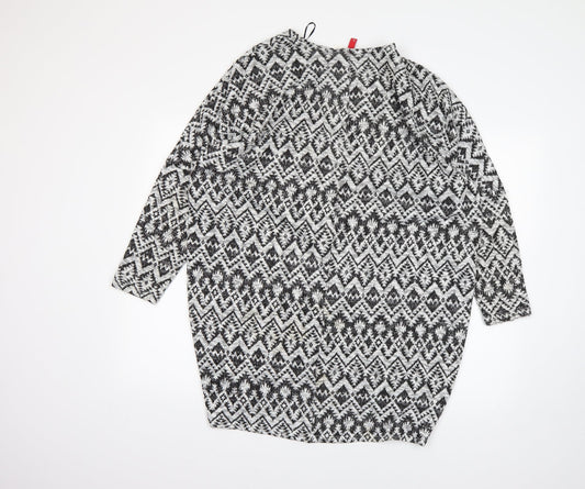 H&M Womens White Striped  Cardigan Jumper Size L