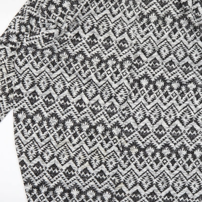 H&M Womens White Striped  Cardigan Jumper Size L
