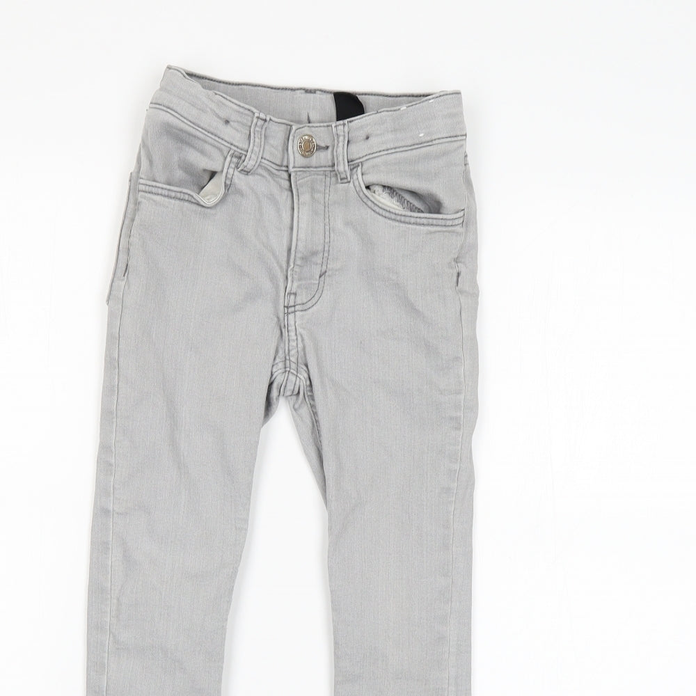 H&M Girls Grey   Straight Jeans Size 5-6 Years