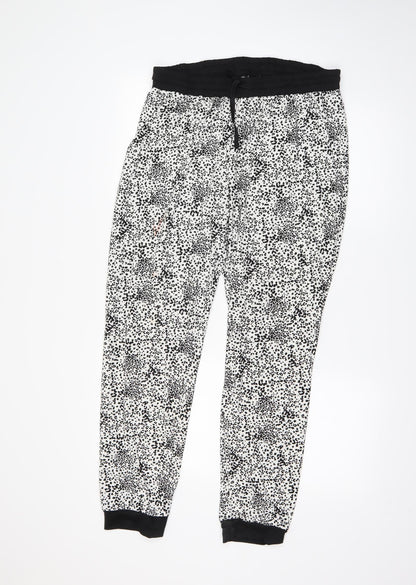 Primark Womens White Polka Dot  Trousers  Size M L27 in