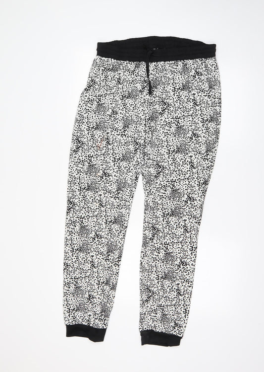 Primark Womens White Polka Dot  Trousers  Size M L27 in
