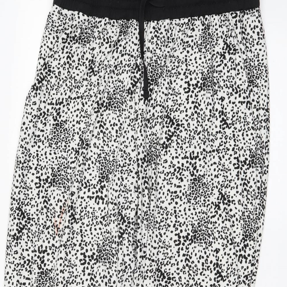Primark Womens White Polka Dot  Trousers  Size M L27 in