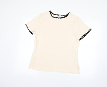 Papaya Womens Beige   Basic T-Shirt Size 14