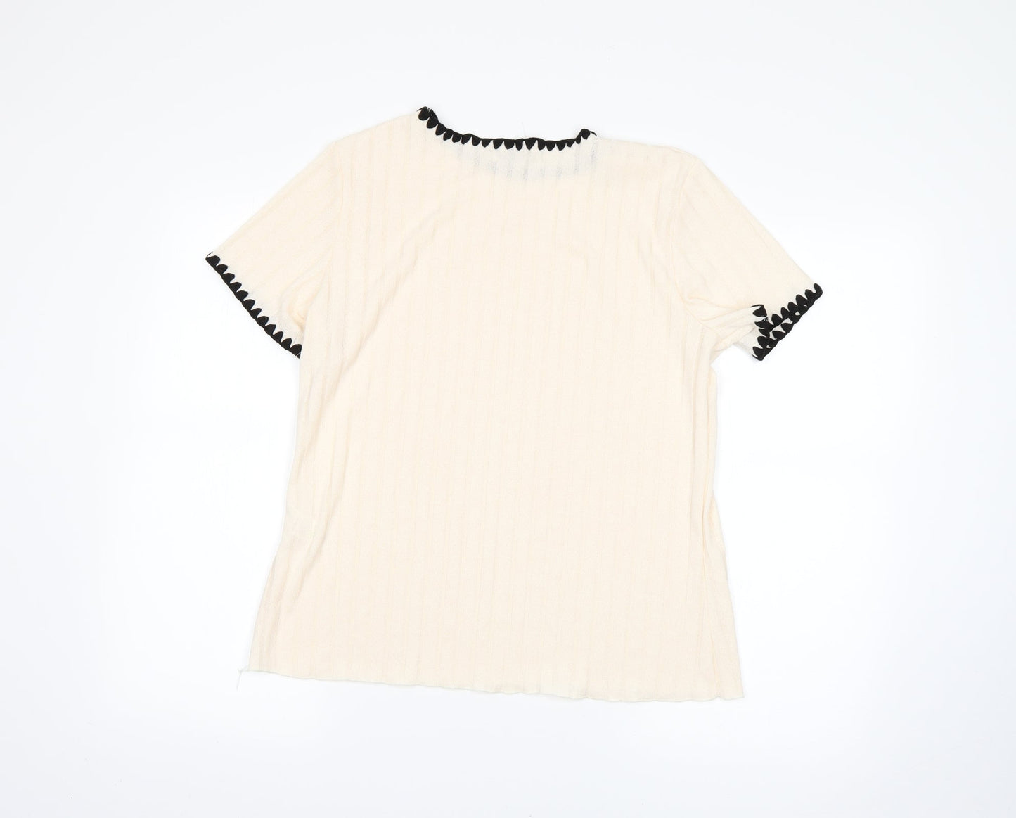 Papaya Womens Beige   Basic T-Shirt Size 14