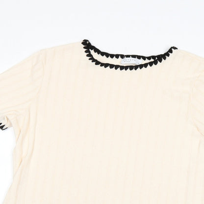 Papaya Womens Beige   Basic T-Shirt Size 14