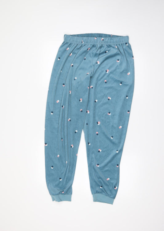Primark Womens Blue Polka Dot  Trousers  Size L L26 in