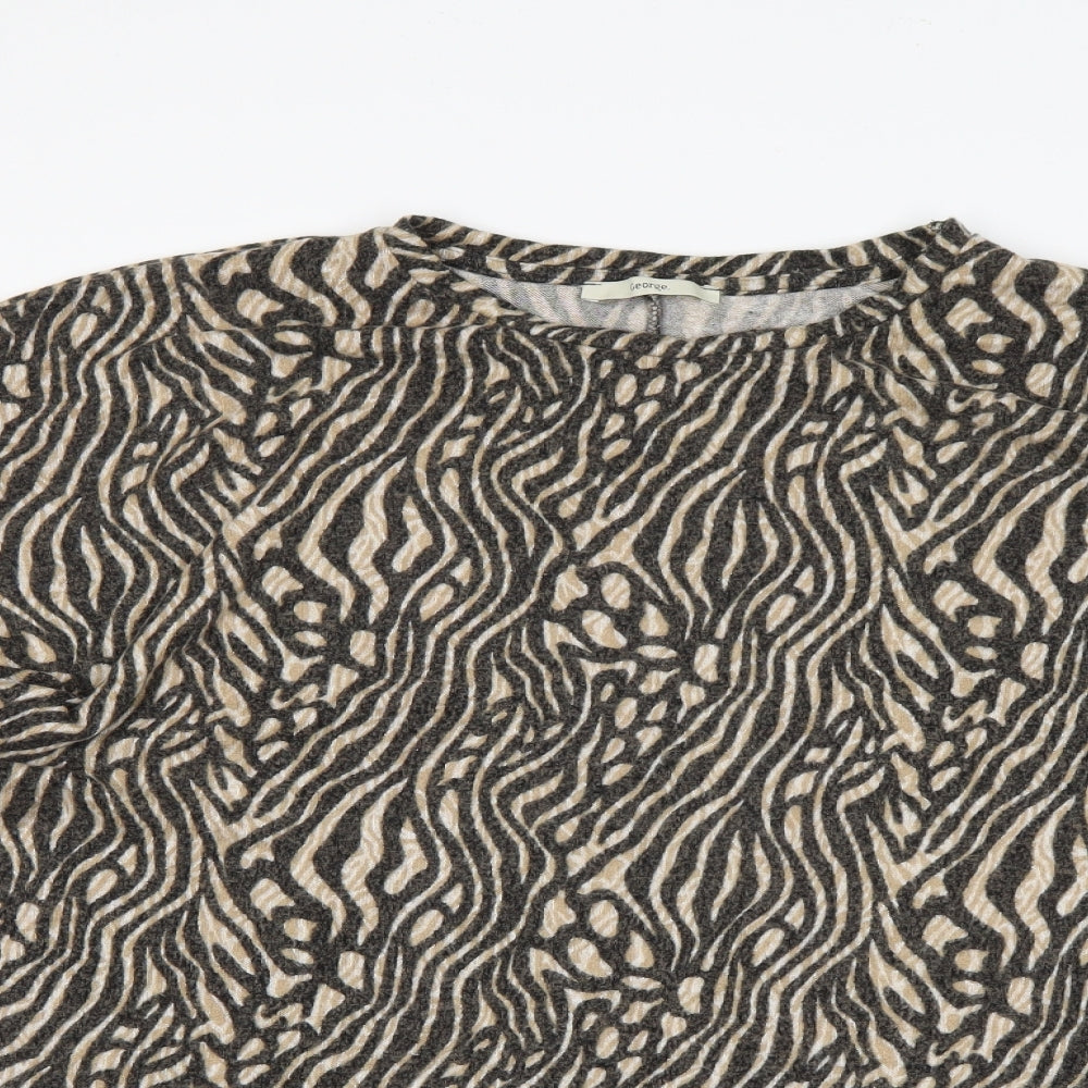 George Womens Brown Animal Print  Pullover Jumper Size XL