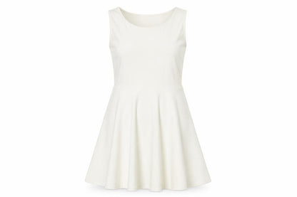 Front view of CAT women’s white a-line, size UK 12