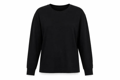 Womens UK Size S Uni Black Basic T-Shirt