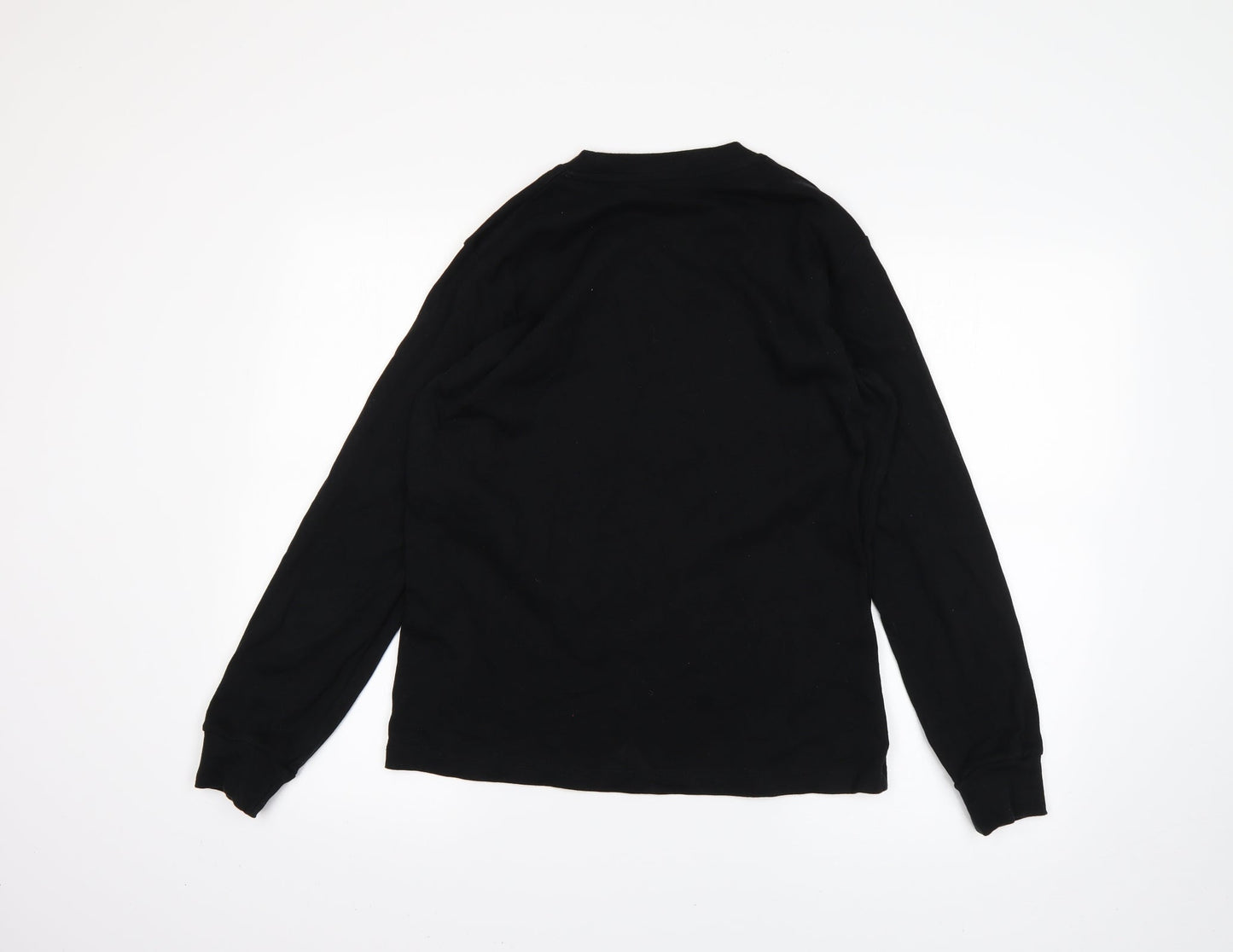 Womens UK Size S Uni Black Basic T-Shirt