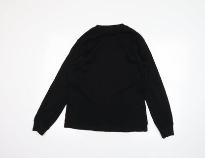 Womens UK Size S Uni Black Basic T-Shirt