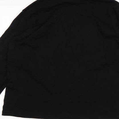 Womens UK Size S Uni Black Basic T-Shirt