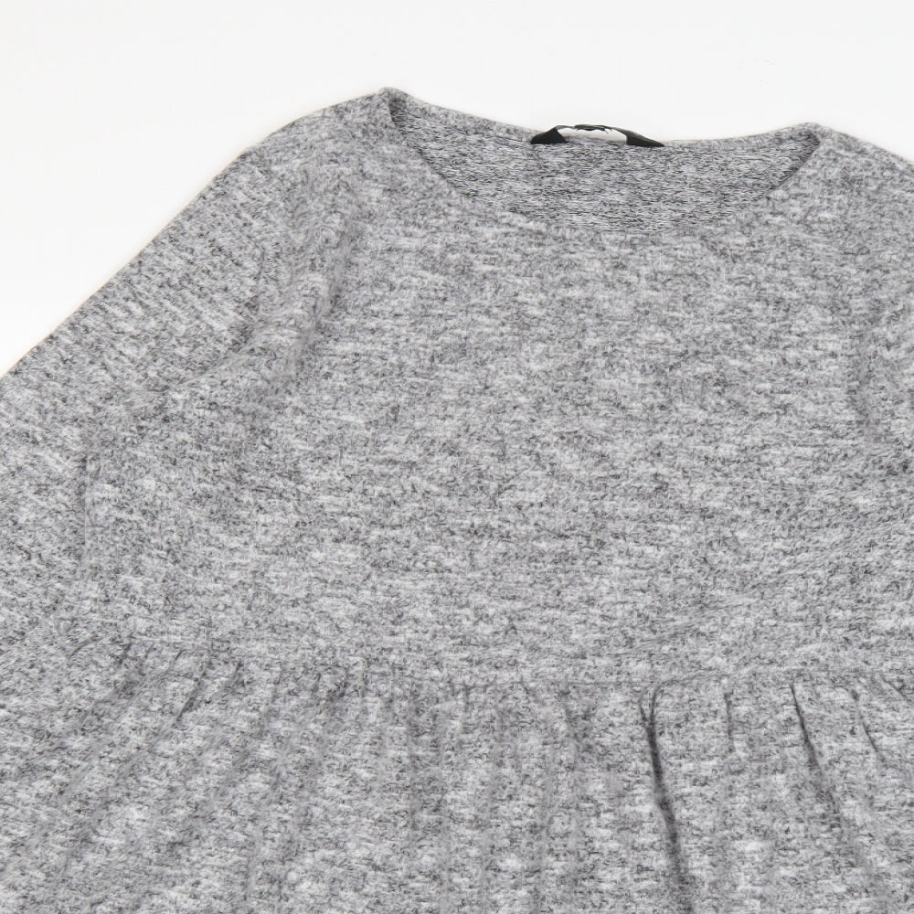 Womens UK Size 12 Dorothy Perkins Grey Basic T-Shirt
