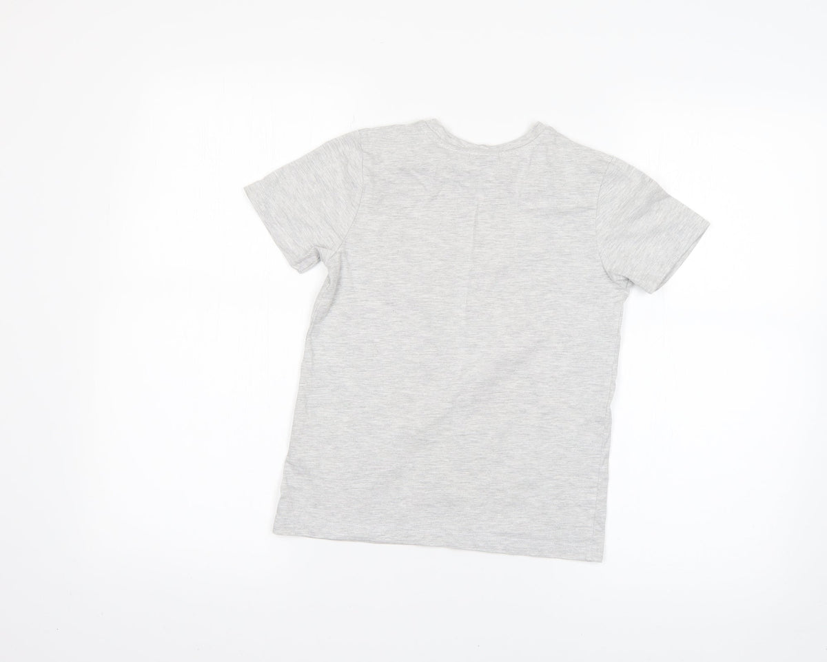 Back view of George boys’ grey basic t-shirt, size 8-9, years