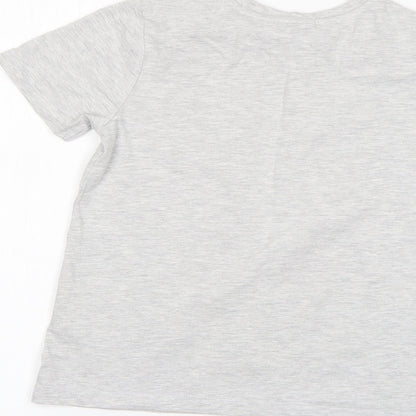 Brand and care label for George boys’ grey basic t-shirt, size 8-9, years