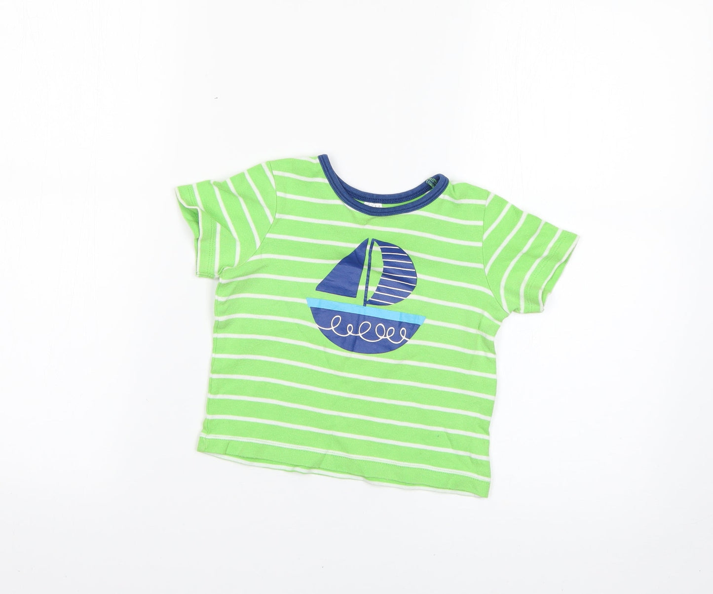 Mini Club Baby Green Striped  Basic T-Shirt Size 18-24 Months