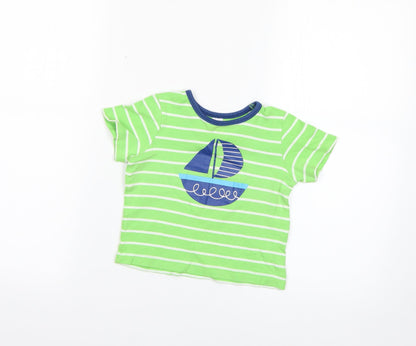 Mini Club Baby Green Striped  Basic T-Shirt Size 18-24 Months
