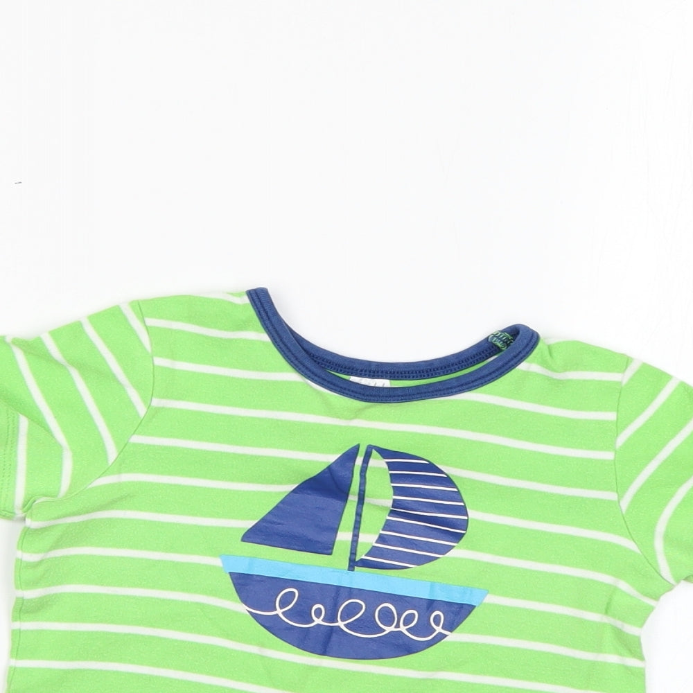 Mini Club Baby Green Striped  Basic T-Shirt Size 18-24 Months