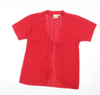 Destiny Womens Red  Knit Cardigan Jumper Size S
