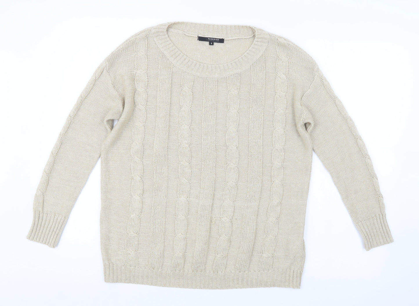 Womens UK Size S RESERVED Beige Pullover Jumper