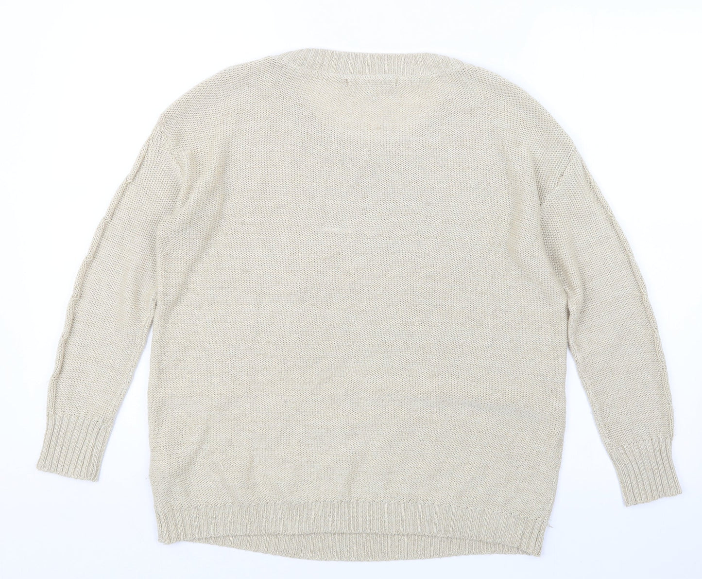 Womens UK Size S RESERVED Beige Pullover Jumper