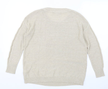Womens UK Size S RESERVED Beige Pullover Jumper