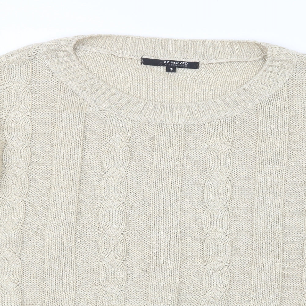 Womens UK Size S RESERVED Beige Pullover Jumper