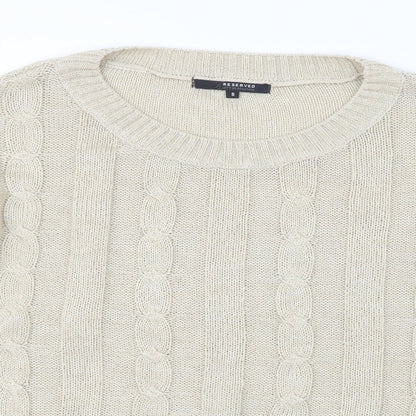 Womens UK Size S RESERVED Beige Pullover Jumper