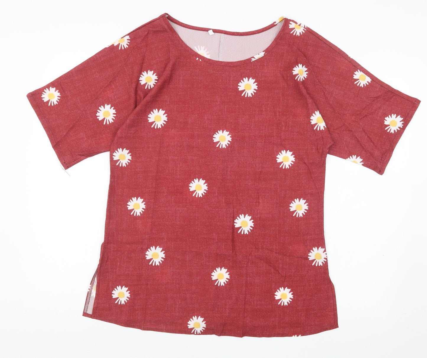 Womens UK Size S Preworn Red Basic T-Shirt