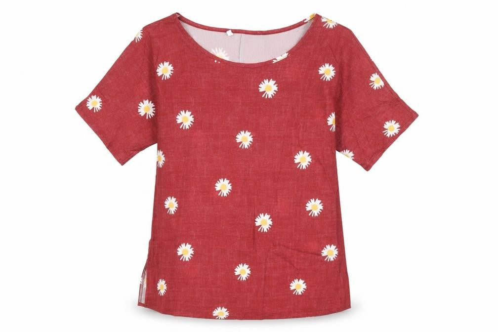 Womens UK Size S Preworn Red Basic T-Shirt