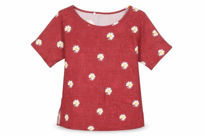 Womens UK Size S Preworn Red Basic T-Shirt