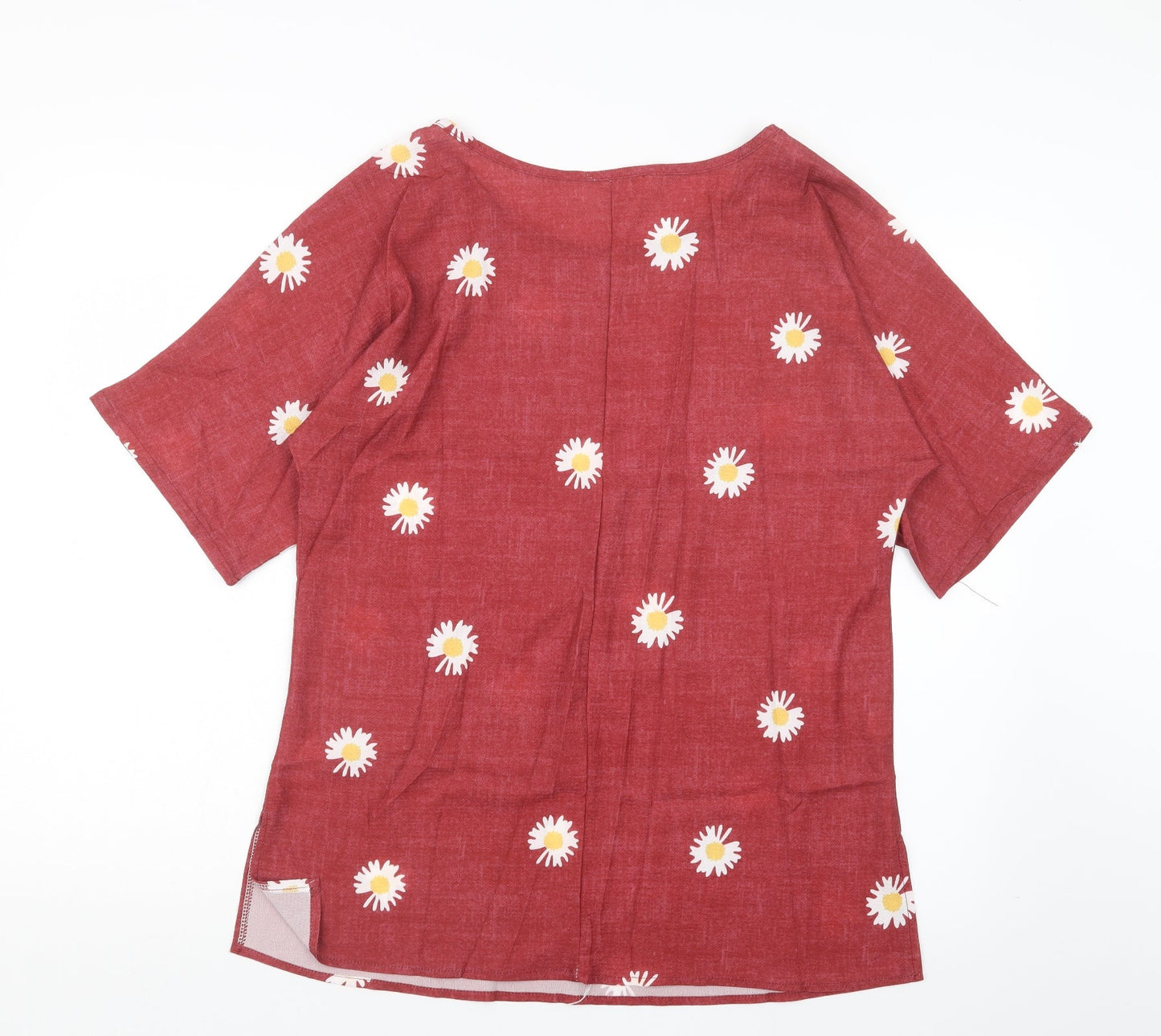 Womens UK Size S Preworn Red Basic T-Shirt