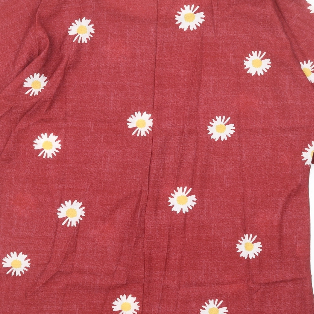 Womens UK Size S Preworn Red Basic T-Shirt