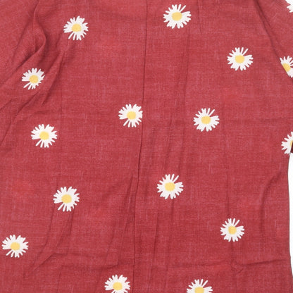 Womens UK Size S Preworn Red Basic T-Shirt