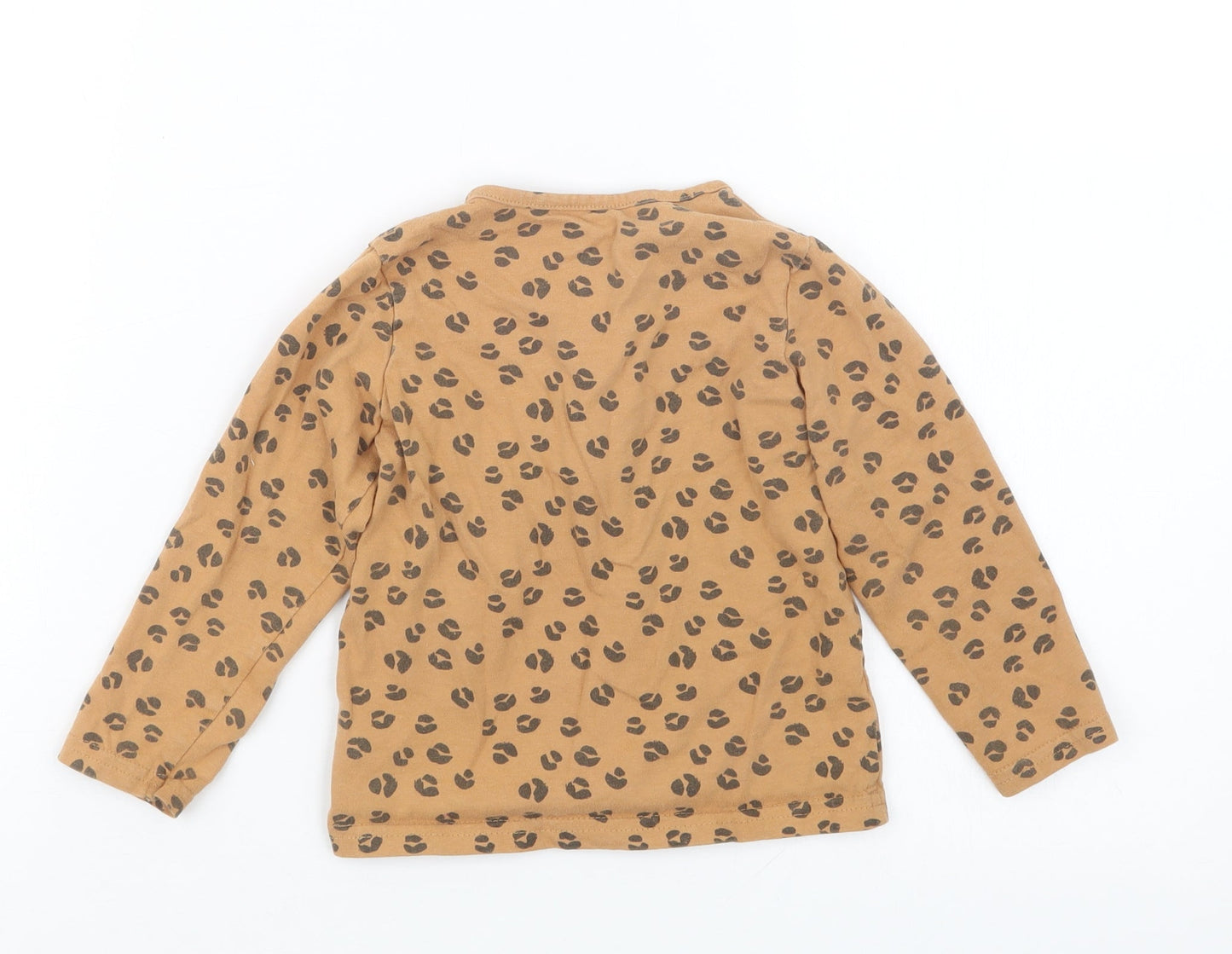 TU Girls Brown Animal Print  Basic T-Shirt Size 12-18 Months