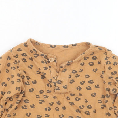 TU Girls Brown Animal Print  Basic T-Shirt Size 12-18 Months