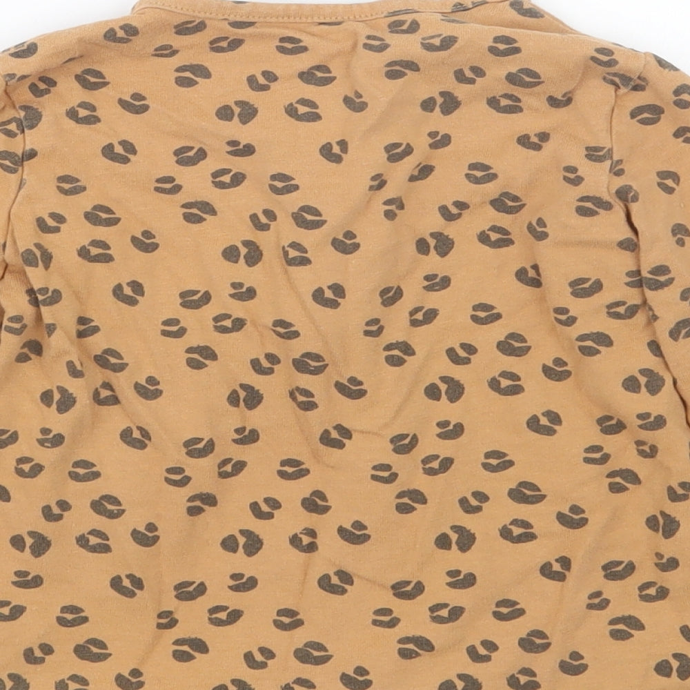 TU Girls Brown Animal Print  Basic T-Shirt Size 12-18 Months