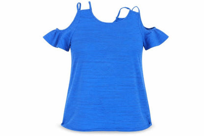 Front view of Papaya women’s blue tunic blouse, size UK 10