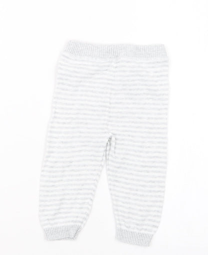 Marks and Spencer Baby Grey Striped Knit Capri Trousers Size 6-9 Months
