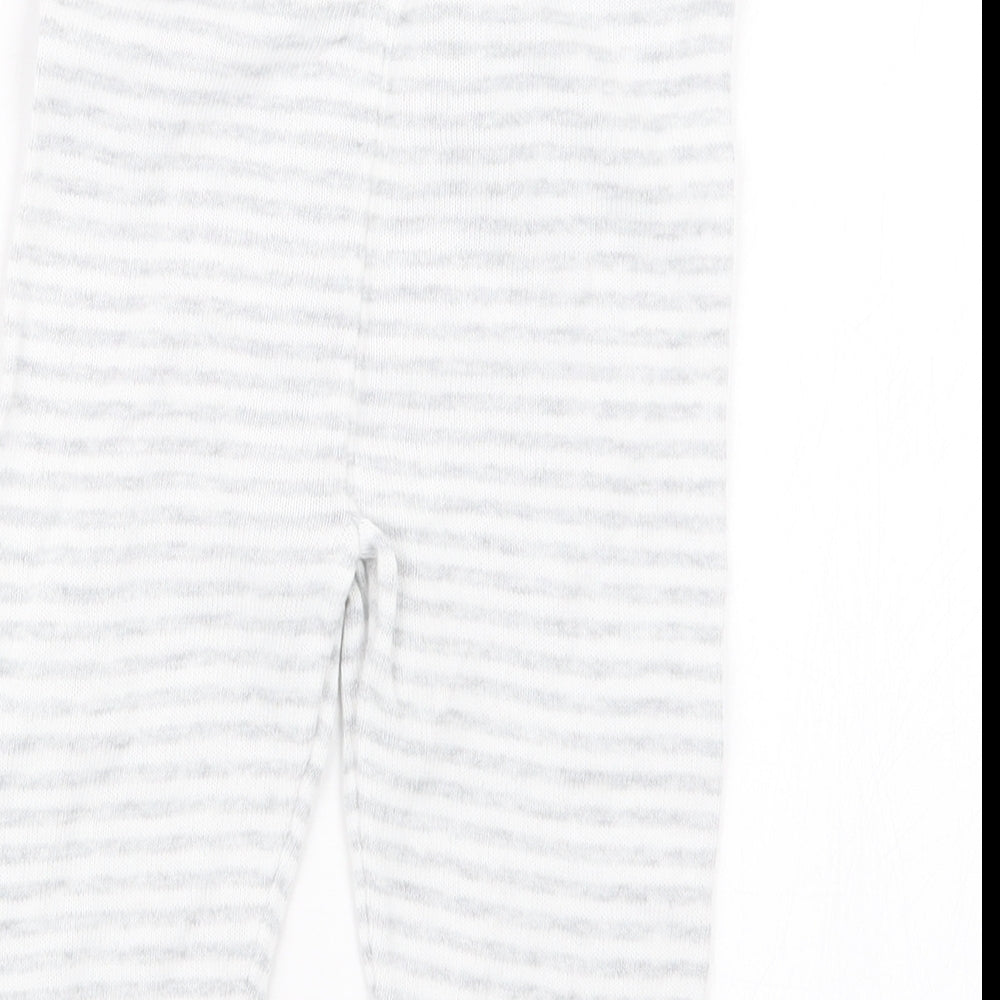 Marks and Spencer Baby Grey Striped Knit Capri Trousers Size 6-9 Months