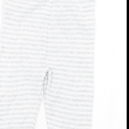 Marks and Spencer Baby Grey Striped Knit Capri Trousers Size 6-9 Months