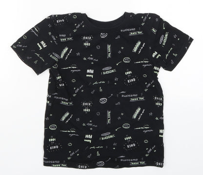 George Boys Black   Basic T-Shirt Size 6-7 Years  - Be Kind Have Fun Awesome