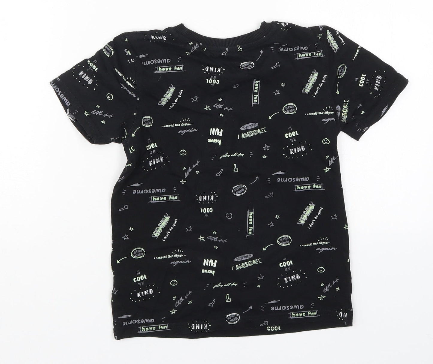George Boys Black   Basic T-Shirt Size 6-7 Years  - Be Kind Have Fun Awesome