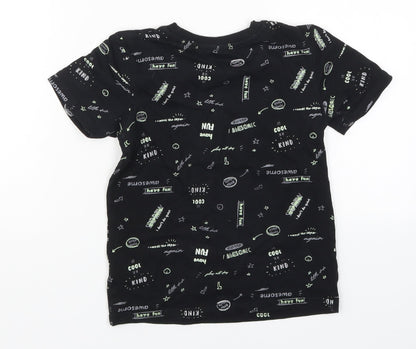George Boys Black   Basic T-Shirt Size 6-7 Years  - Be Kind Have Fun Awesome