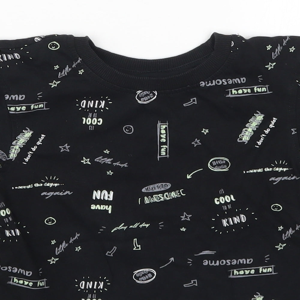 George Boys Black   Basic T-Shirt Size 6-7 Years  - Be Kind Have Fun Awesome
