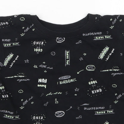 George Boys Black   Basic T-Shirt Size 6-7 Years  - Be Kind Have Fun Awesome