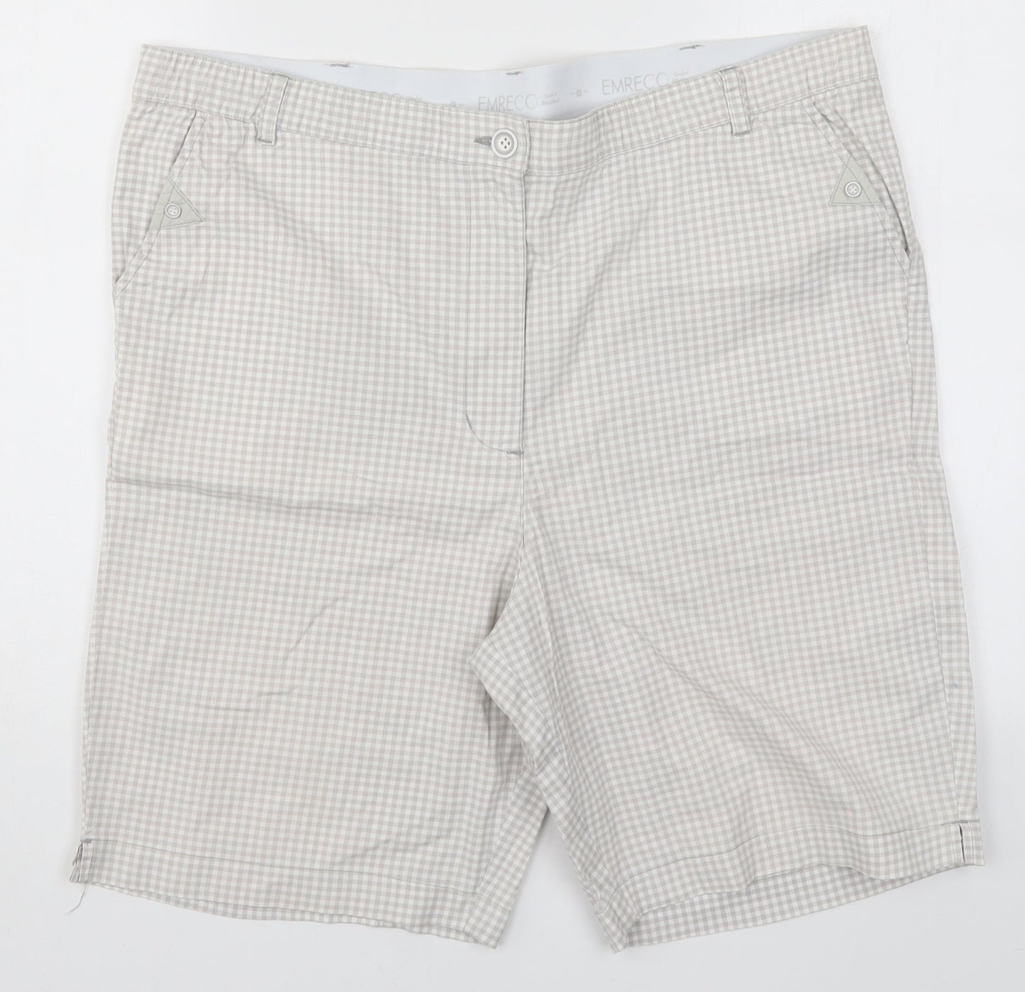 Emreco Womens Grey Check  Bermuda Shorts Size 38