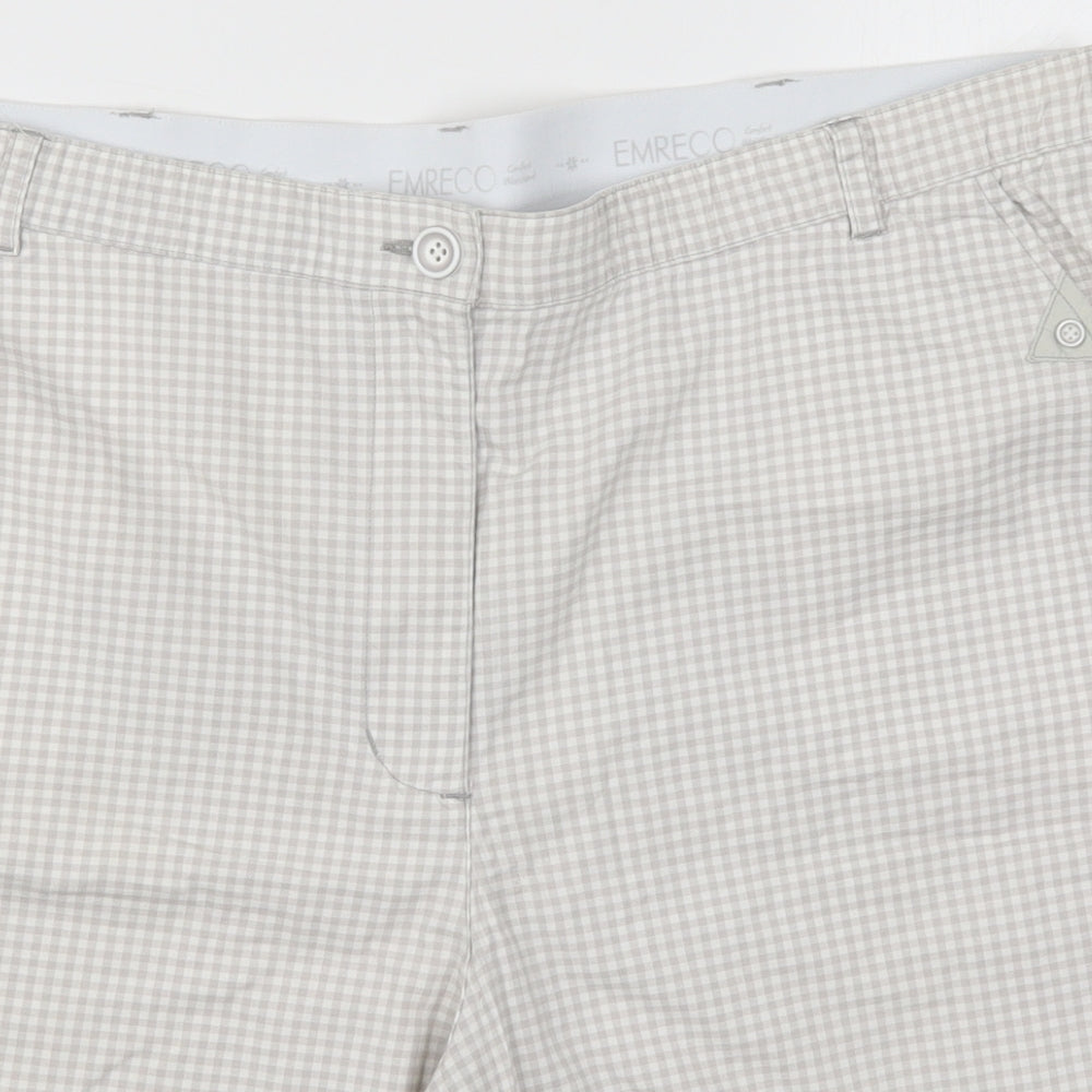 Emreco Womens Grey Check  Bermuda Shorts Size 38