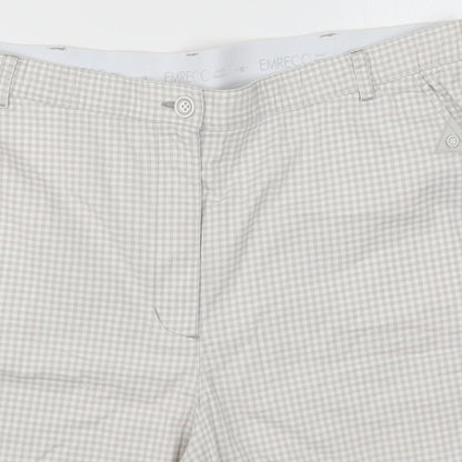 Emreco Womens Grey Check  Bermuda Shorts Size 38
