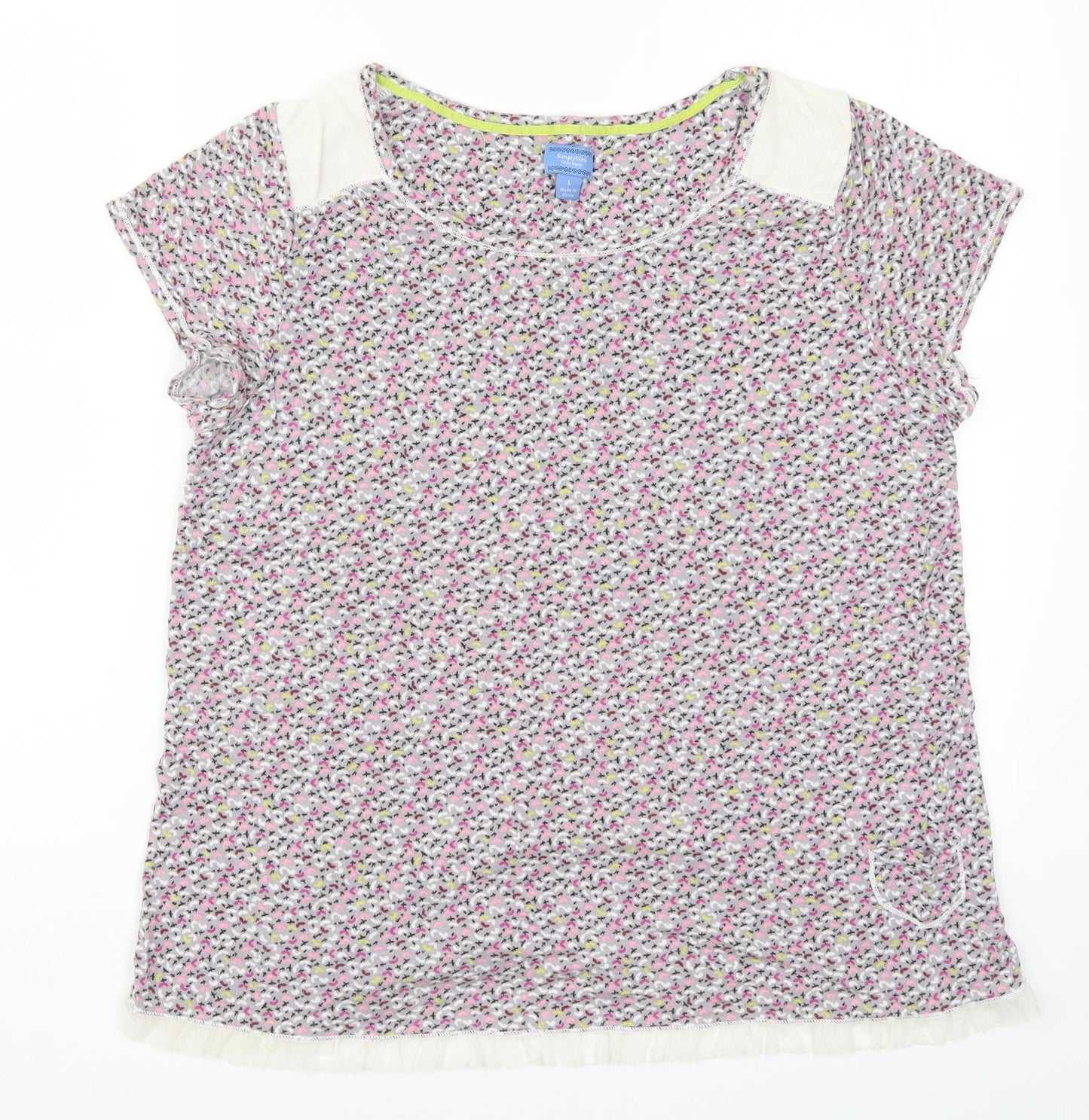 Simply Vera Womens Pink Geometric Rayon Top Pyjama Top Size L